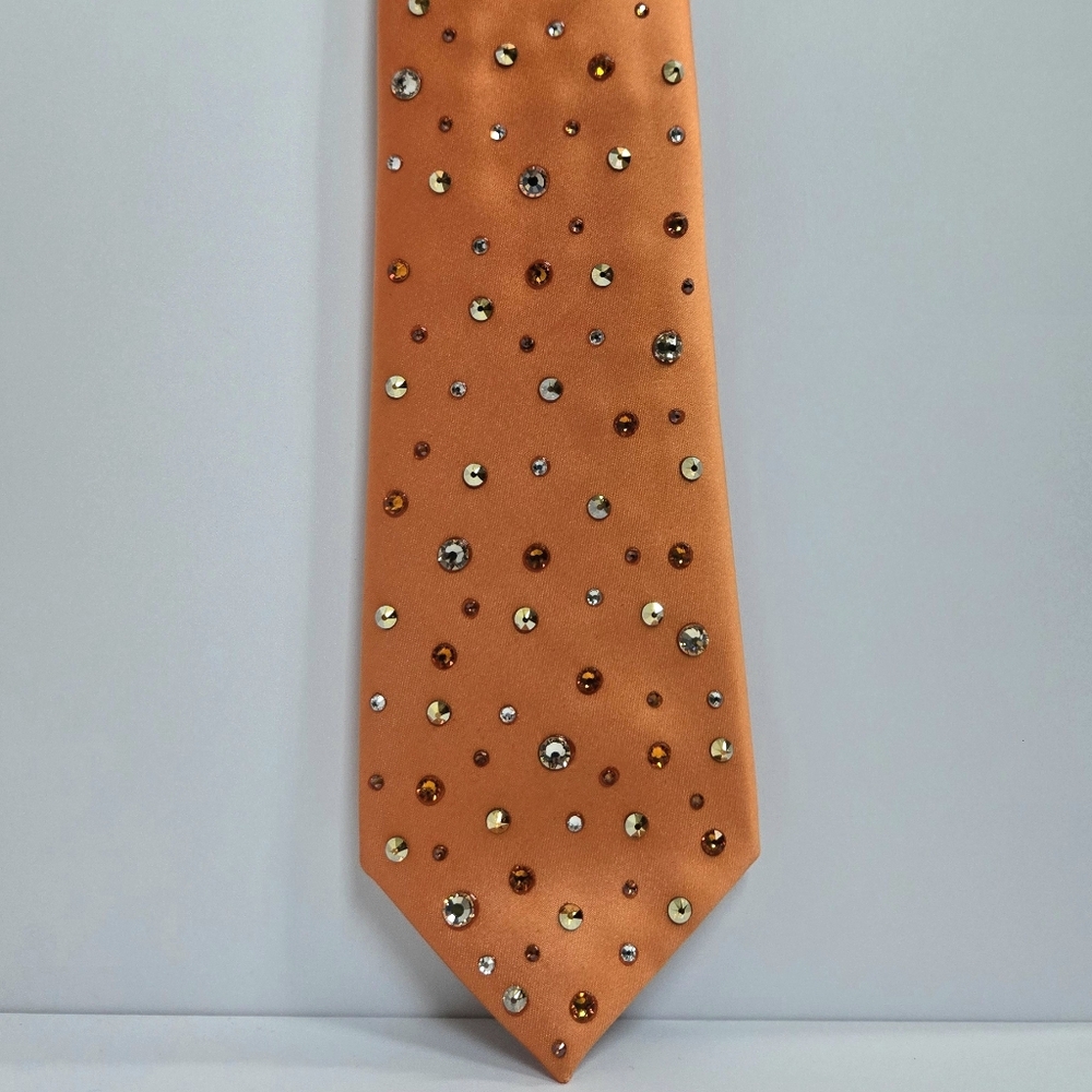 Orange Swarovski Rhinestone Tie